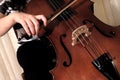 Playing cello Royalty Free Stock Photo
