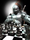 Playing chess against the knight Royalty Free Stock Photo