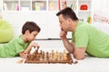 Playing chess with dad Royalty Free Stock Photo