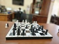 Playing chess at office Royalty Free Stock Photo