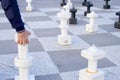 Playing chess outdoors Royalty Free Stock Photo