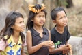 The playing childrens near the Ankor Wat, Cambodia