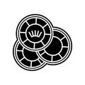 playing chips icon. Element of Casino for mobile concept and web apps icon. Glyph, flat icon for website design and development, Royalty Free Stock Photo