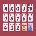 Playing clubs card set - original playing cards for various applications Royalty Free Stock Photo