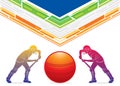 Playing cricket sports poster Royalty Free Stock Photo