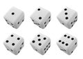 Playing dice 3d - realistic vector white cube Royalty Free Stock Photo