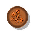 Playing dice in a cup Royalty Free Stock Photo