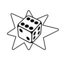 Playing dice illustration. Game craps image. Casino and betting background.