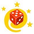 Playing dice illustration. Game craps image. Casino and betting background.