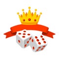 Playing dice illustration. Game craps image. Casino and betting background.