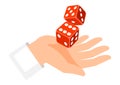 Playing dice illustration. Game craps image. Casino and betting background.