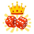 Playing dice illustration. Game craps image. Casino and betting background. Royalty Free Stock Photo