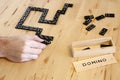 Playing domino game Royalty Free Stock Photo