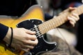 Playing electric guitar Royalty Free Stock Photo