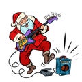 Playing the electric guitar. Santa Claus character Christmas new year Royalty Free Stock Photo