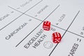 Playing with fate for diseases with the help of dice Royalty Free Stock Photo