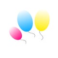 Colored air bloons icon vector