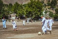 Playing football in Pakistan