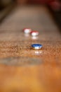 Playing a game of shuffleboard.. Royalty Free Stock Photo