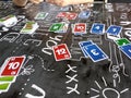 Playing a game of skip-bo Royalty Free Stock Photo