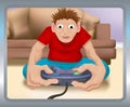 Playing on the games console Royalty Free Stock Photo