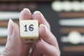 Playing Games Series - Rolling Backgammon Dice - No 16 Royalty Free Stock Photo