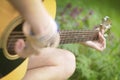 Playing Guitar in forest