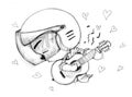 Playing Guitar love song Acting Character design Bike Man