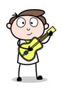 Playing Guitar - Office Businessman Employee Cartoon Vector Illustration