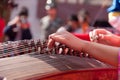 Playing guzheng Royalty Free Stock Photo