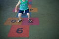 Playing hopscotch Royalty Free Stock Photo