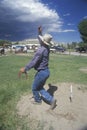 Playing horseshoes Royalty Free Stock Photo