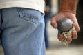 Playing jeu de boules Royalty Free Stock Photo