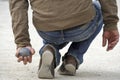 Playing jeu de boules Royalty Free Stock Photo