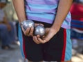 Playing jeu de boules Royalty Free Stock Photo