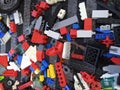 Playing Lego blocks Royalty Free Stock Photo