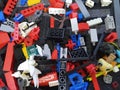 Playing Lego blocks Royalty Free Stock Photo