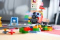 Playing with Lego duplo Royalty Free Stock Photo