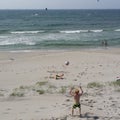 Playing on Norwegian beach in Summer