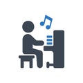 Playing Organ Music Icon Royalty Free Stock Photo