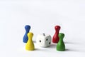 Playing pawns on white Royalty Free Stock Photo