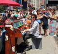 Playing the piano in times square