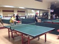 Playing ping pong