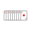 Playing cards hearts suit vector Royalty Free Stock Photo