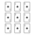 Playing cards spades suit vector Royalty Free Stock Photo