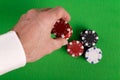 Playing poker with chips Royalty Free Stock Photo