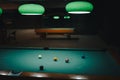 Playing pool in a night pub Royalty Free Stock Photo