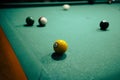 Playing pool in a night pub Royalty Free Stock Photo