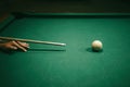 Playing pool in a night pub Royalty Free Stock Photo