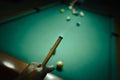 Playing pool in a night pub Royalty Free Stock Photo